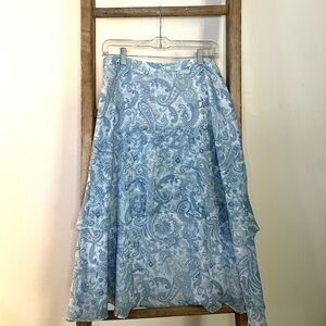 Ann Taylor Elegant Blue Paisley Skirt